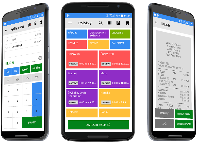 Aplikace miniPOS - Android pokladna pro mobil, tablet a pokladní zařízení, www.miniPOS.cz